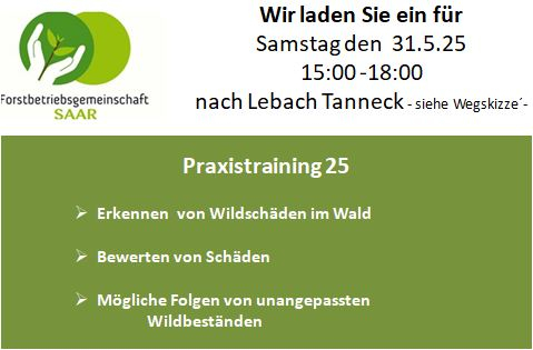 Einladung zum Praxistraining Wildschäden