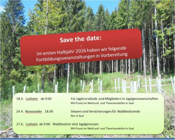 Safe the Date Fortbildungen